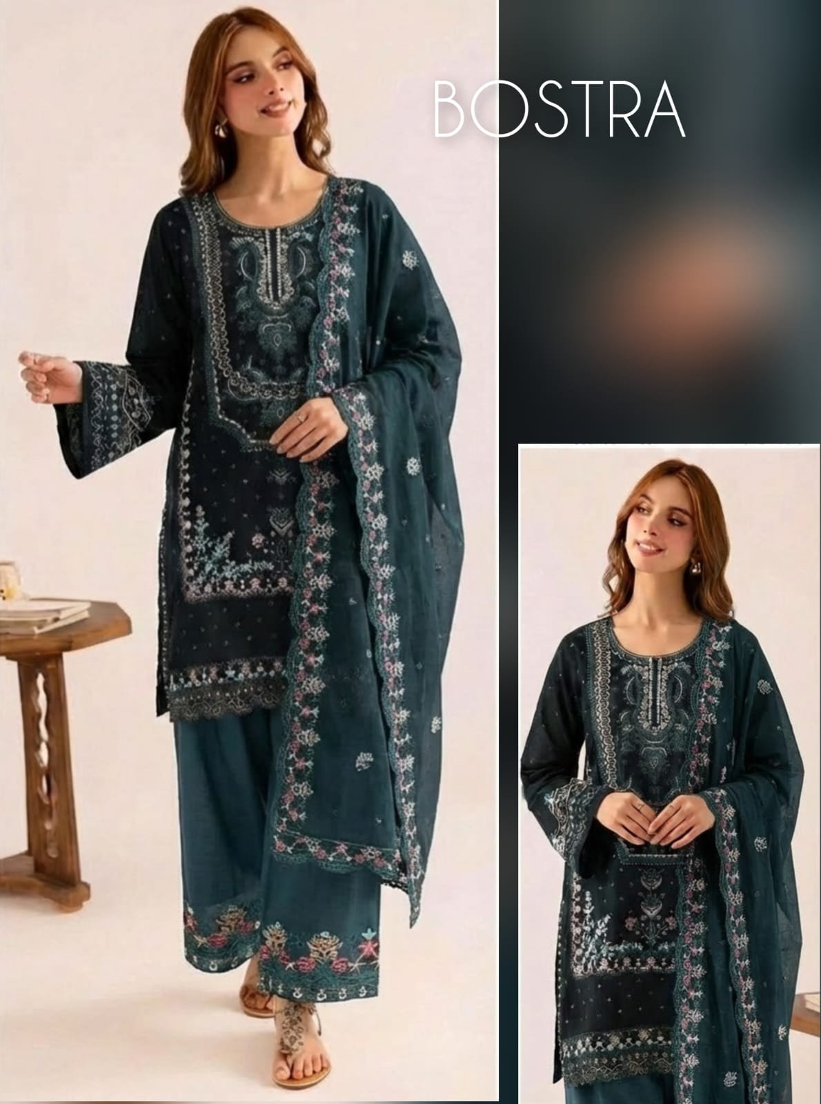 Faux georgette with four pcs set- 600